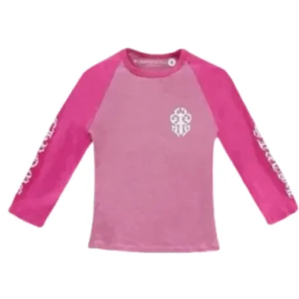 Chrome Hearts Baby Pink Dagger Script Logo Mid Sleeve Tee