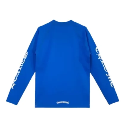 Chrome Hearts Horseshoe Script Logo Biking Shirt Blue