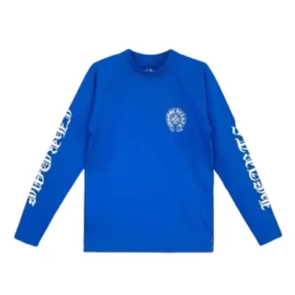 Chrome Hearts Horseshoe Script Logo Biking Shirt Blue