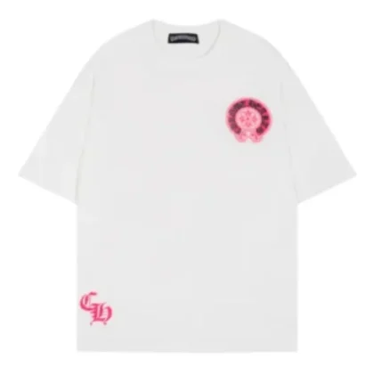 Pink logo Chrome Hearts Shirt with Dropped Sleeves