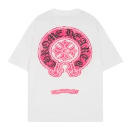 Pink logo Chrome Hearts Shirt with Dropped Sleeves