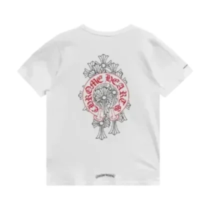 Cemetery Cross Red Horseshoe White Chrome Hearts Shirt​