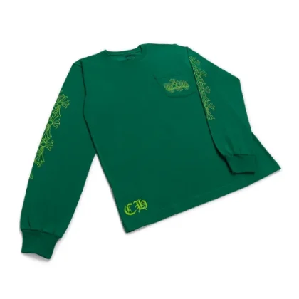 Cemetery Cross Chrome Hearts Long Sleeve T-Shirt Green