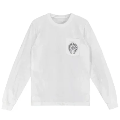 Chrome Hearts Horseshoe Logo LS White Tee