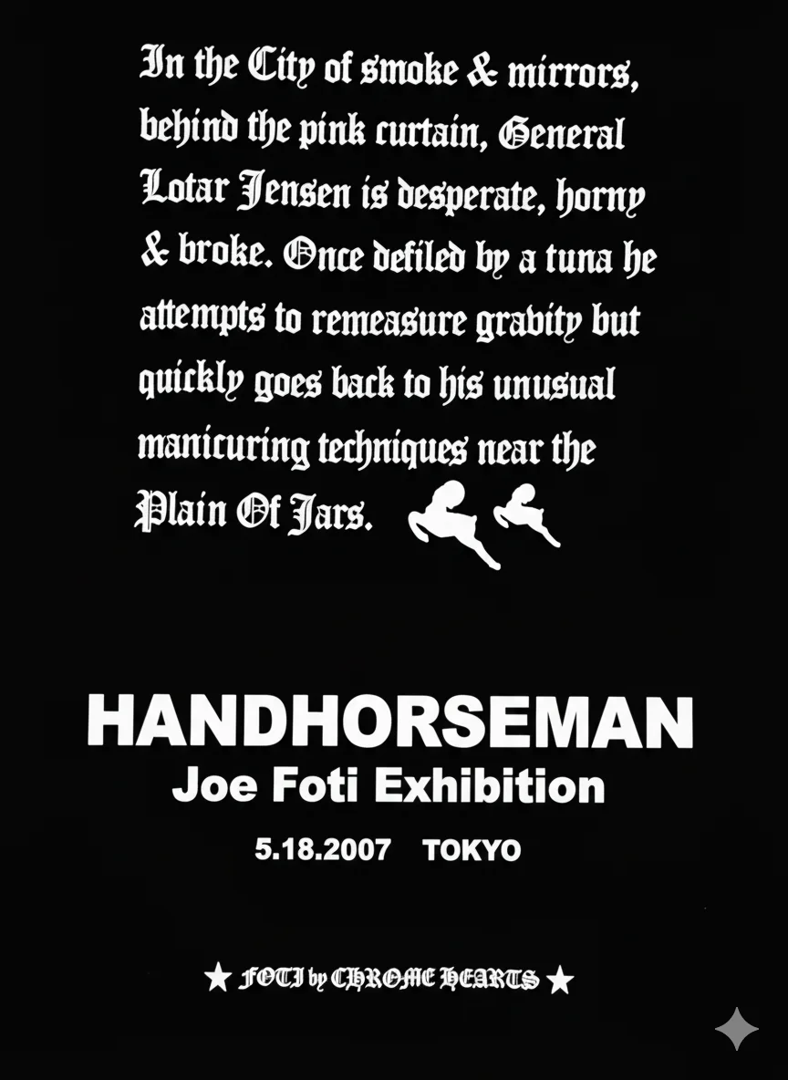 2007 Joe Foti Hand Horseman Skull Chrome Hearts Tshirt Black