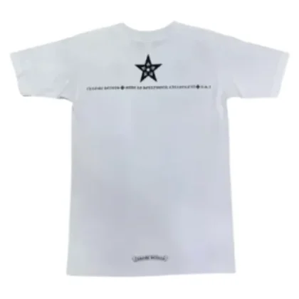 Black Pentagram Chrome Hearts 5 Star White T Shirt