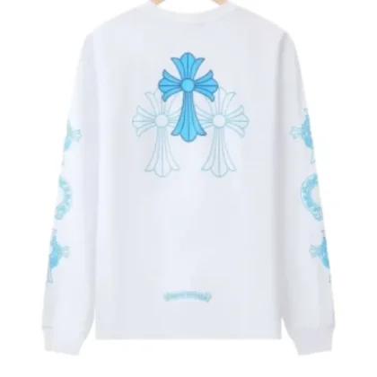Chrome Hearts Blue Cross Floral LS Tee White