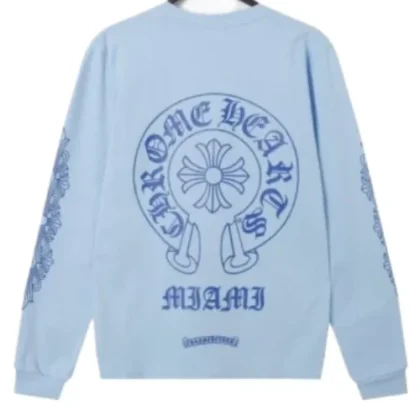 Chrome Hearts Blue Sanskrit Long Sleeve T-Shirt