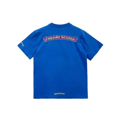 Scroll Logo Blue Chrome Hearts Shirt