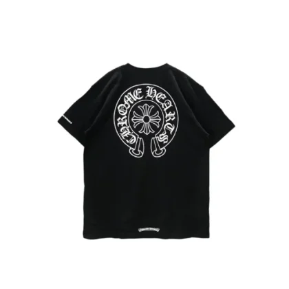 Classic Horseshoe Logo Chrome Heart Shirt Black