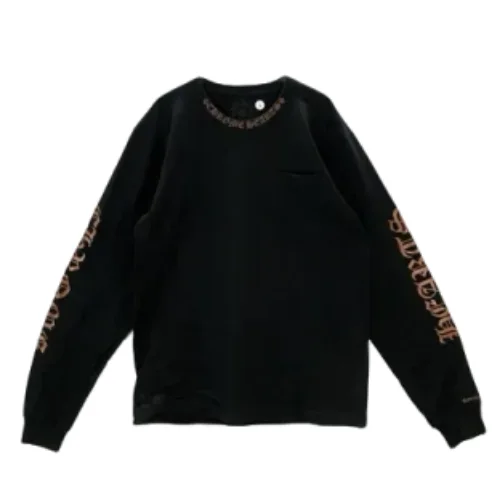 Collar Script Logo In Brown Chrome Heart Long Sleeve Tee