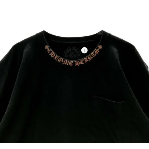 Collar Script Logo In Brown Chrome Heart Long Sleeve Tee
