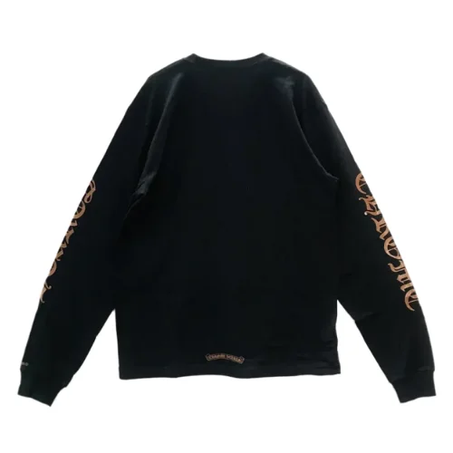 Collar Script Logo In Brown Chrome Heart Long Sleeve Tee