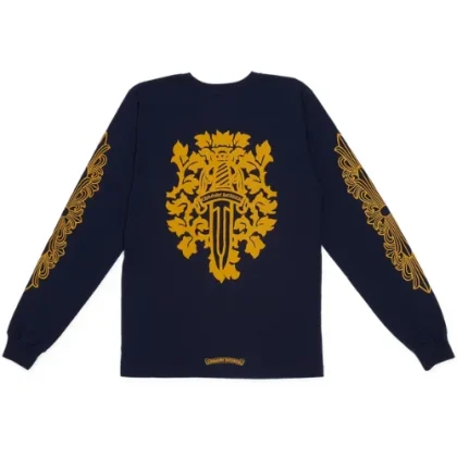 Chrome Hearts Dagger Long Sleeve Tee Navy Blue