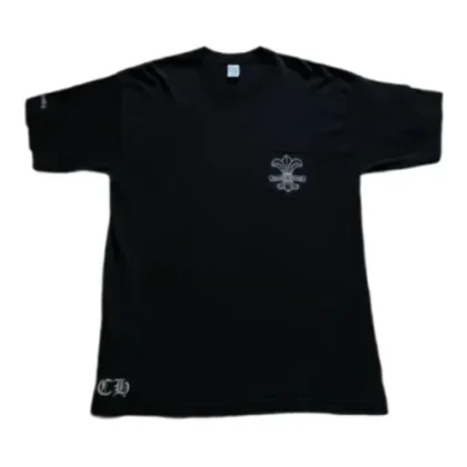 Fleur Logo Black Chrome Heart T-Shirt