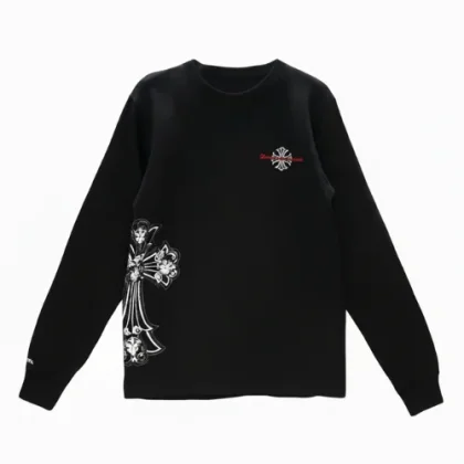 Black Chrome Hearts Shirt Guns N Roses Embroidery Cross Long Sleeve