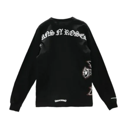 Black Chrome Hearts Shirt Guns N Roses Embroidery Cross Long Sleeve