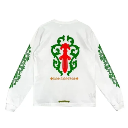 Exclusive Dagger Chrome Hearts Los Angeles Long Sleeve Tee White