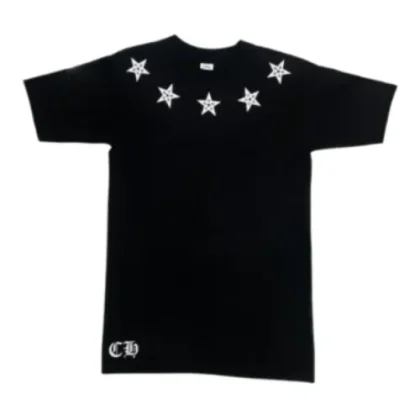 Pentagram 5 Star Chrome Hearts Black Tee