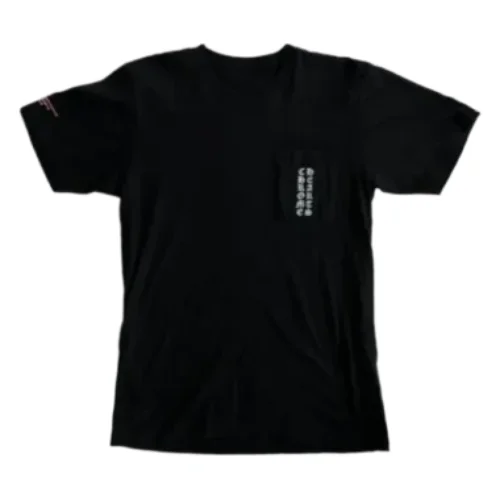 Pink Letter Chrome Hearts Black Tee