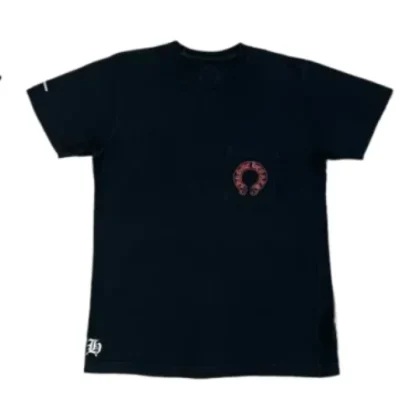 Red Chrome Hearts Horseshoe Tee Black