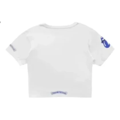 Blue Neck Logo Chrome Hearts Rolling Stones Tee White