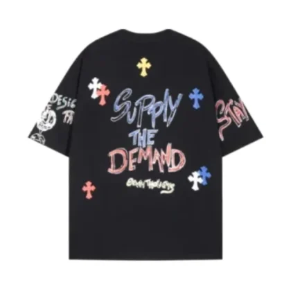 Black Chrome Heart Shirt Supply The Demand Cross Logo