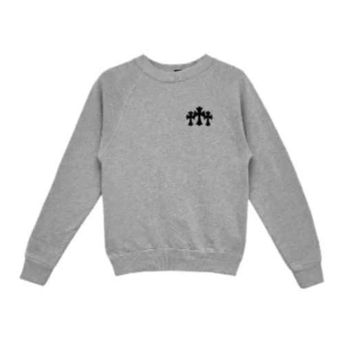 Chrome Hearts Triple Cross CH Letter Sweatshirt Gray