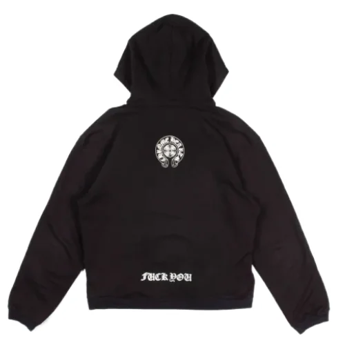 Black Vintage Chrome Hearts Hoodie Zip Up
