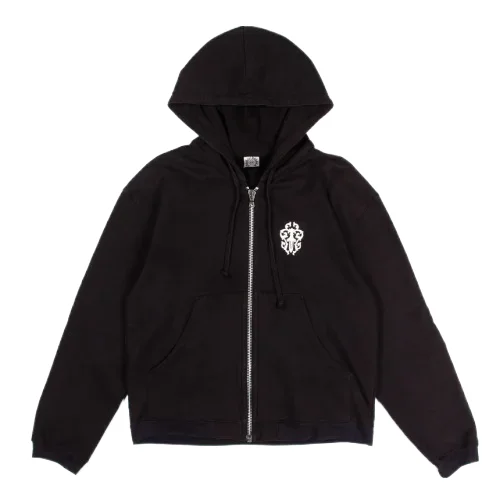 Black Vintage Chrome Hearts Hoodie Zip Up
