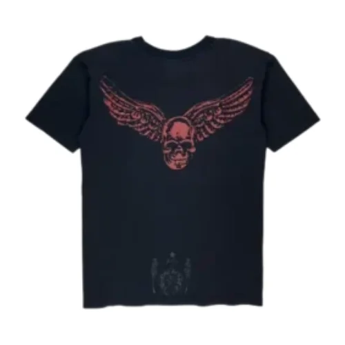 Black Chrome Heart Shirt Vintage Foti Skeleton Wing