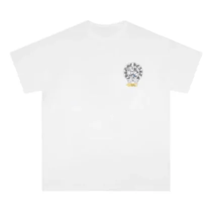 White Chrome Heart Logo with Bold Stray Paint Tee
