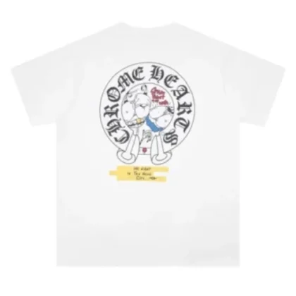 White Chrome Heart Logo with Bold Stray Paint Tee