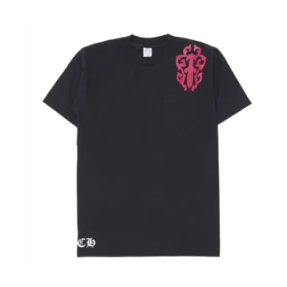 Exclusive Black Chrome Hearts Pocket T Shirt Dagger