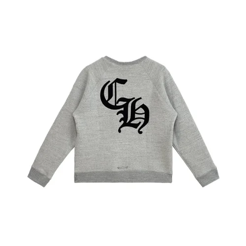 CH Logo Cross Leather Patch Grey Sweatshirt Chrome Hearts
