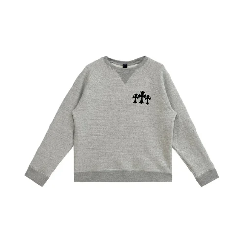 CH Logo Cross Leather Patch Grey Sweatshirt Chrome Hearts