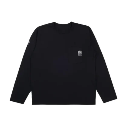 Chrome Hearts Long Sleeve White Embroidered Pocket Tee
