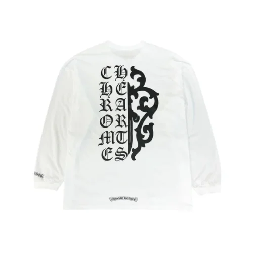 Dagger Long Sleeve Chrome Heart Shirt White