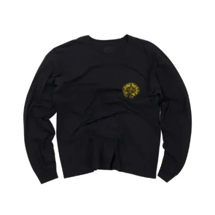 Yellow Staff Chrome Hearts Long Sleeve T Shirt Black