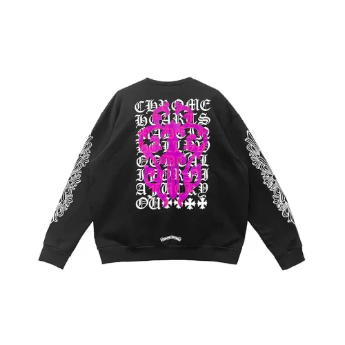 Pink Dagger Script Chrome Hearts Sweatshirt Black