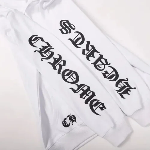 White Chrome Heart Hoodie Horseshoe Lips