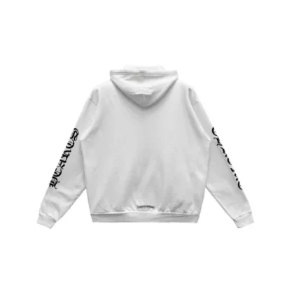Monogram Vertical Logo Chrome Hearts Zip Up Hoodie White