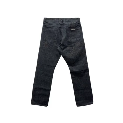 Chrome Hearts Black Star Patch Fleur Knee Jeans