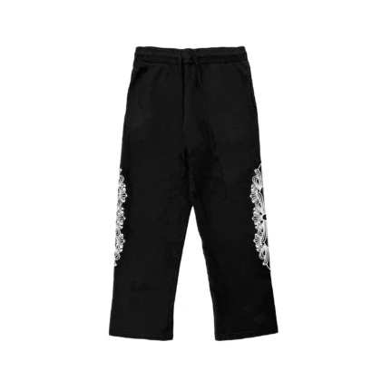 Chrome Hearts Cashmere Embroidered Floral Black Sweatpants