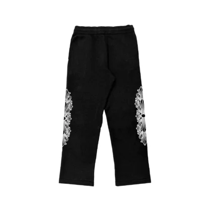 Chrome Hearts Cashmere Embroidered Floral Black Sweatpants