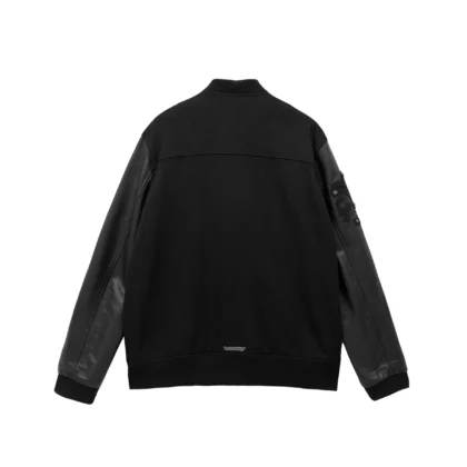 Chrome Hearts Cross Leather Sleeve Varsity Jacket