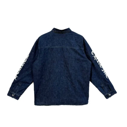 Chrome Hearts Denim Blue Script Padded Jacket