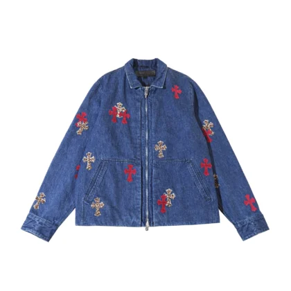 Chrome Hearts Denim Cross Patch Washed Jacket
