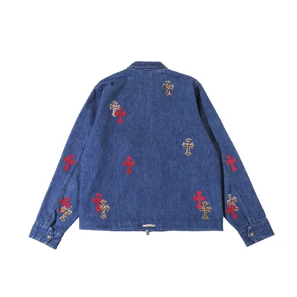 Chrome Hearts Denim Cross Patch Washed Jacket