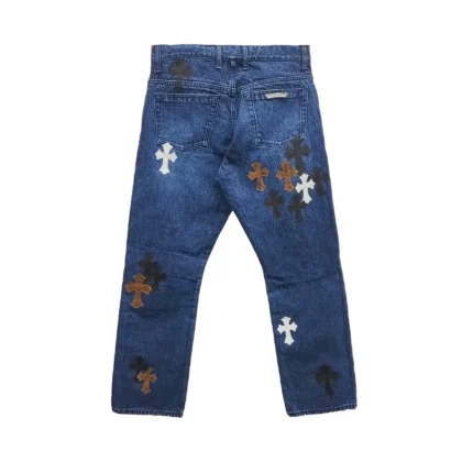 Chrome Hearts Cross Patch Fleur Knee Jeans